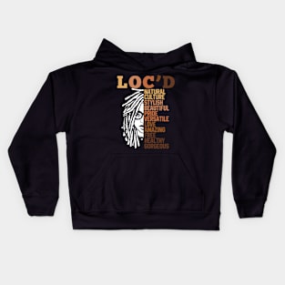 Loc'd hair black history month Kids Hoodie